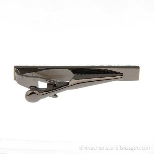 Fashion Custom Black Plated Metal Tie Clip In Cuff Links & Tie Clips